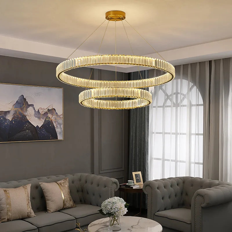 lustre moderne en cristal design haut de gamme pour intérieur élégant - vue 4 sur 11