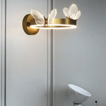 Applique murale design LED en métal rond Papillon
