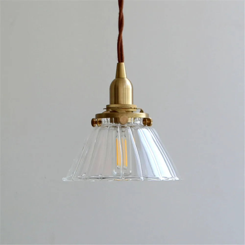 loft industriel led suspension lumière rétro en laiton verre suspension - vue 3 sur 8