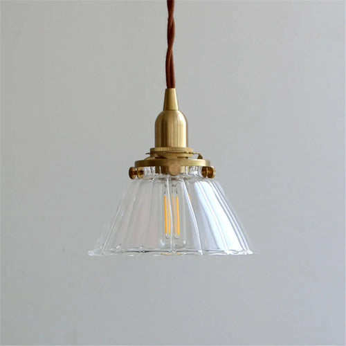 loft industriel led suspension lumière rétro en laiton verre suspension - vue 4 sur 8