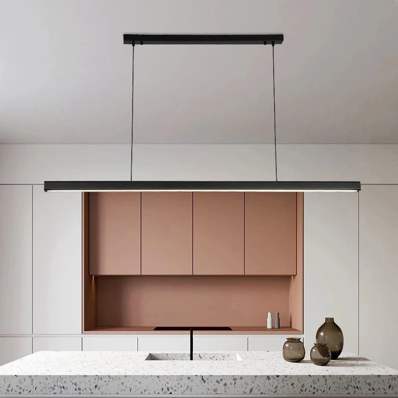 Lustre design moderne minimaliste personnalité barre à LED