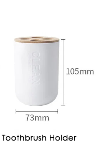 accessoires de salle de bain en bois de bambou - vue 13 sur 14