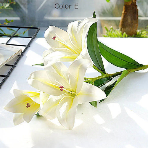 fleur artificielle lys soie décoration accessoires mariage photographie artisanat - vue 8 sur 10