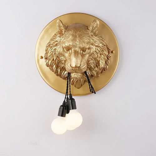 applique murale nordique en résine motif tigre design italien lumineux - vue 2 sur 10