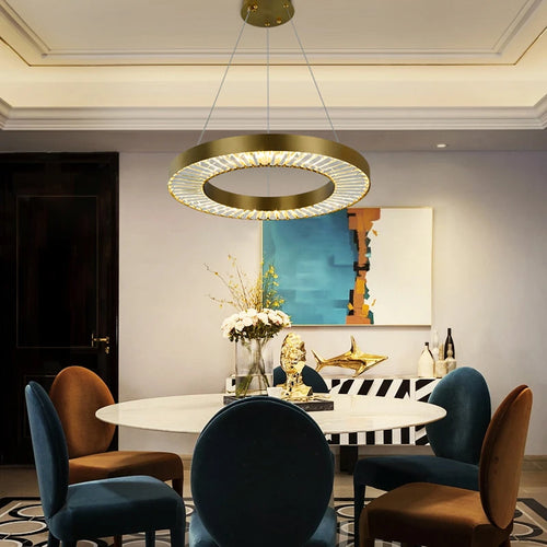 lustre en cristal de luxe style nordique moderne - vue 3 sur 12