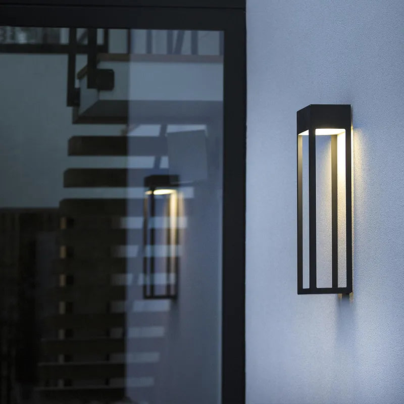 VZVI Applique murale extérieures modernes imperméables Jardin Cottage Paysage Porche Réverbère pour terrasse Balcon Garage avec ampoules LED - vue 3 sur 9