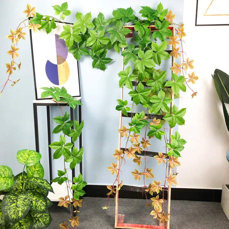 plantes artificielles avec grandes feuilles pour décoration murale - vue 3 sur 6