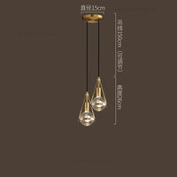 suspension luminaire loft led en cuivre cristal nordique