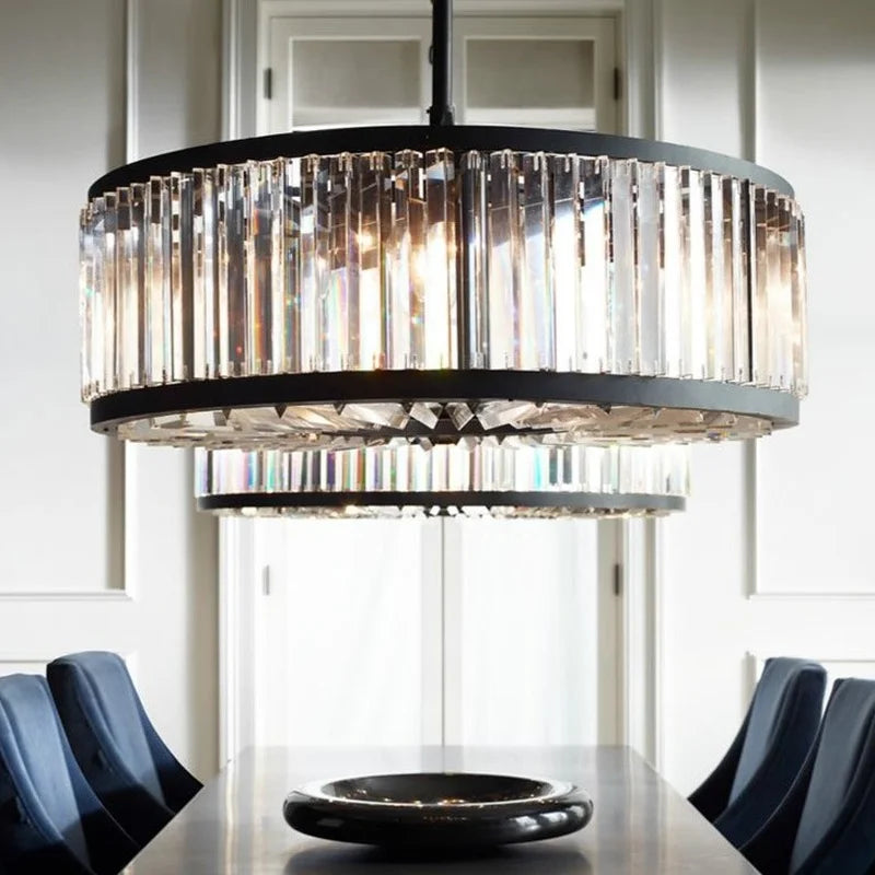 lustre moderne vintage en cristal éclairage suspendu pour maison hôtel villa