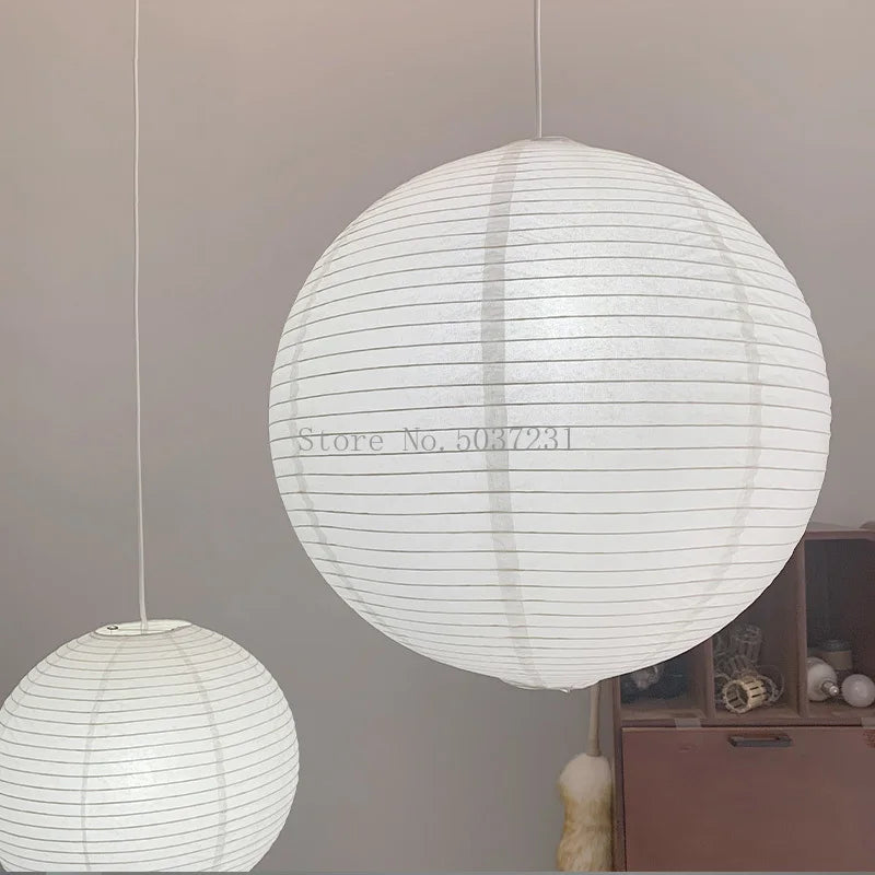 lustre nordique danois en papier de coton lampe suspendue japonaise - vue 3 sur 6