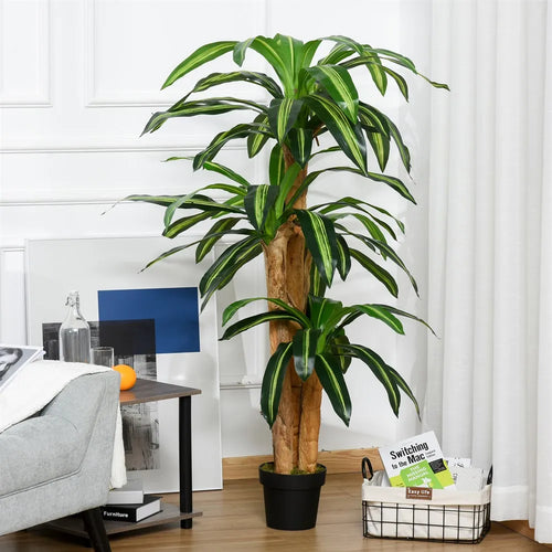 dracaena artificiel avec pot et mousse 66 feuilles - vue 5 sur 6
