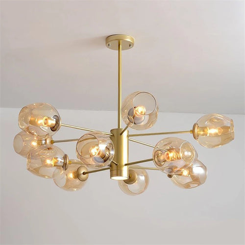 lustre nordique moderne en verre et fer pour décoration