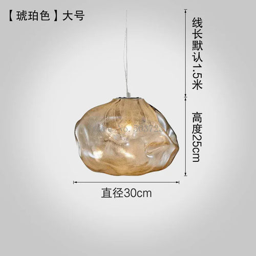 lustre en verre de luxe led post-moderne nordique créatif - vue 11 sur 12
