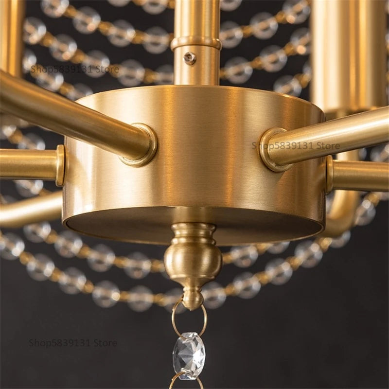 lustre en cristal et cuivre style nordique pour toute la maison - vue 4 sur 9
