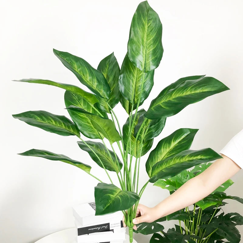 plantes artificielles strelitzia et monstera pour décoration tropicale - vue 5 sur 12