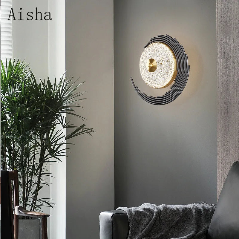 2022 New Year Decoration Wall Lamp Golden Luxury Creative Wall Sconces Nordic Background Wall Bedside Lamp Scandinavian Light - vue 5 sur 9