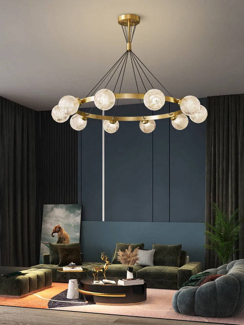 lustre en cuivre postmoderne design nordique pour éclairage élégant - vue 2 sur 10