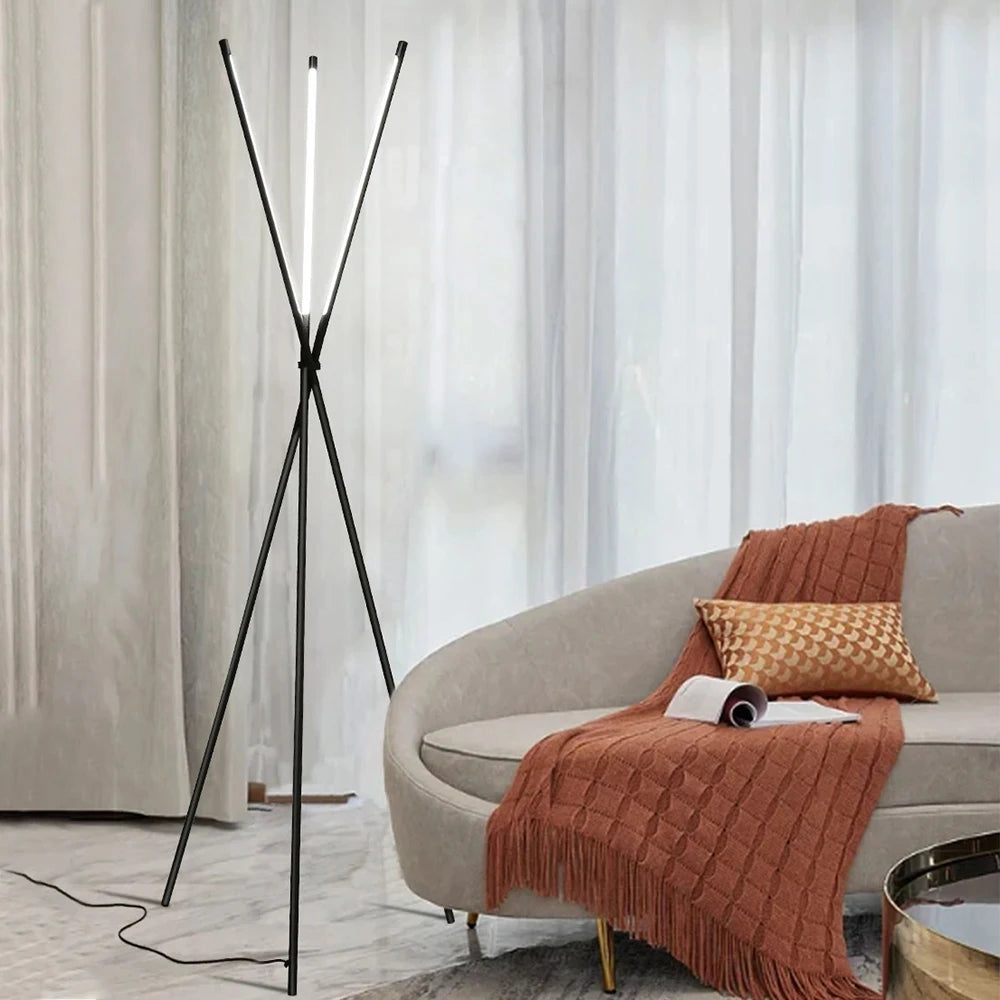 lampadaire led trépied style nordique pour lecture et intérieur - vue 3 sur 7
