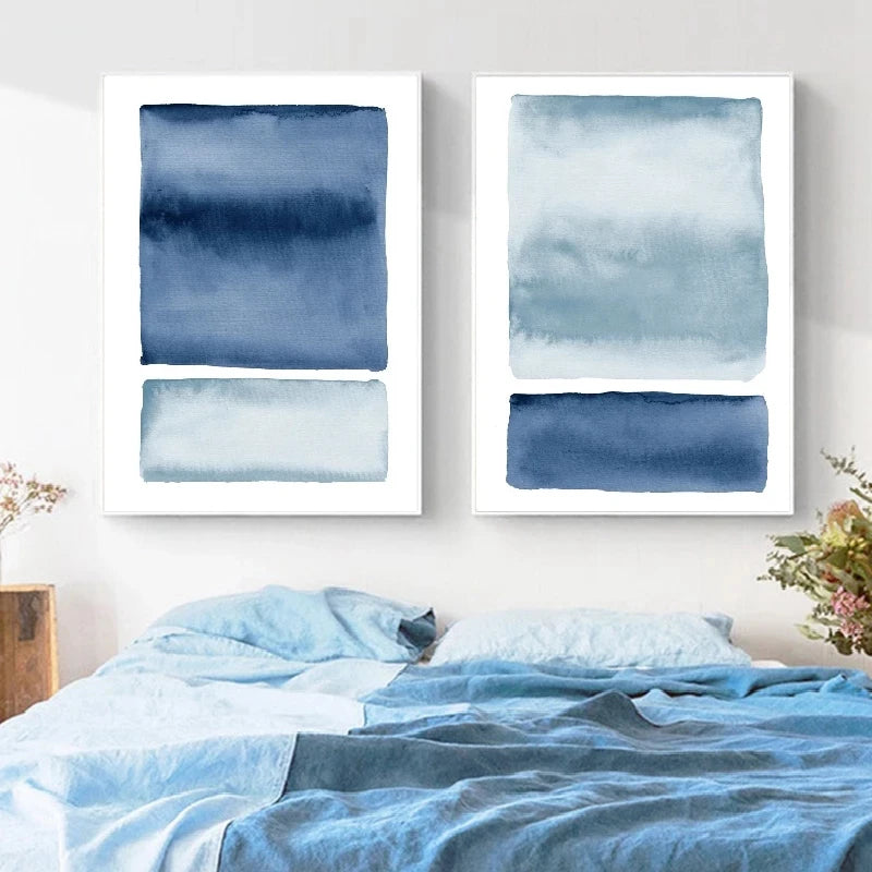peinture abstraite aquarelle océanique art mural décoration moderne
