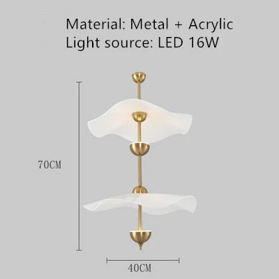 lustre led nordique en métal doré et acrylique décoratif pour intérieur - vue 8 sur 9