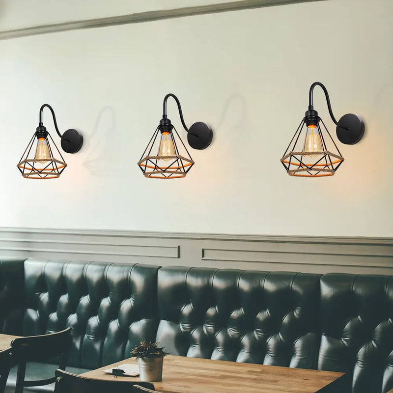 Lampe Suspendue Industrielle Vintage | Corde Chanvre Robuste