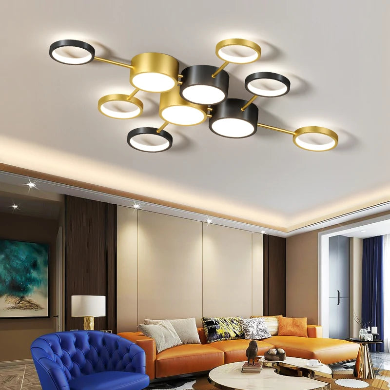 plafonnier led acrylique design moderne forme moléculaire décoratif