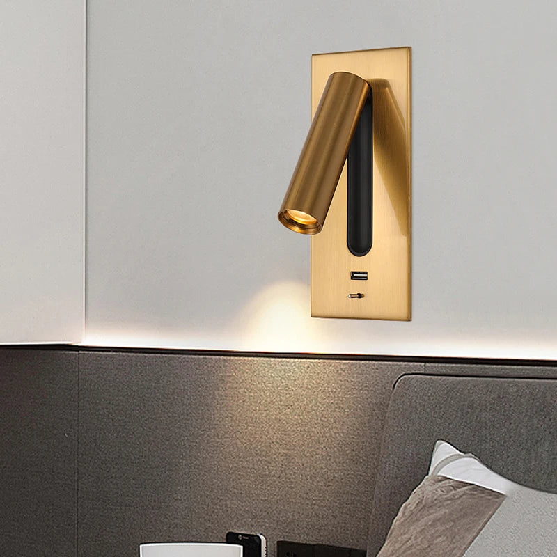 applique murale led multifonction avec chargeur usb intégré - vue 3 sur 14