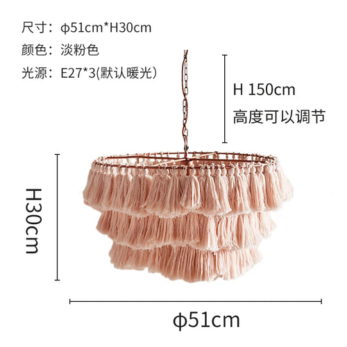 suspension moderne en coton avec pampilles design nordique artistique - vue 13 sur 22