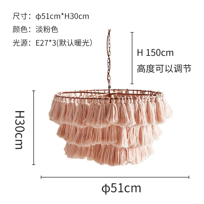 suspension moderne en coton avec pampilles design nordique artistique - vue 12 sur 22