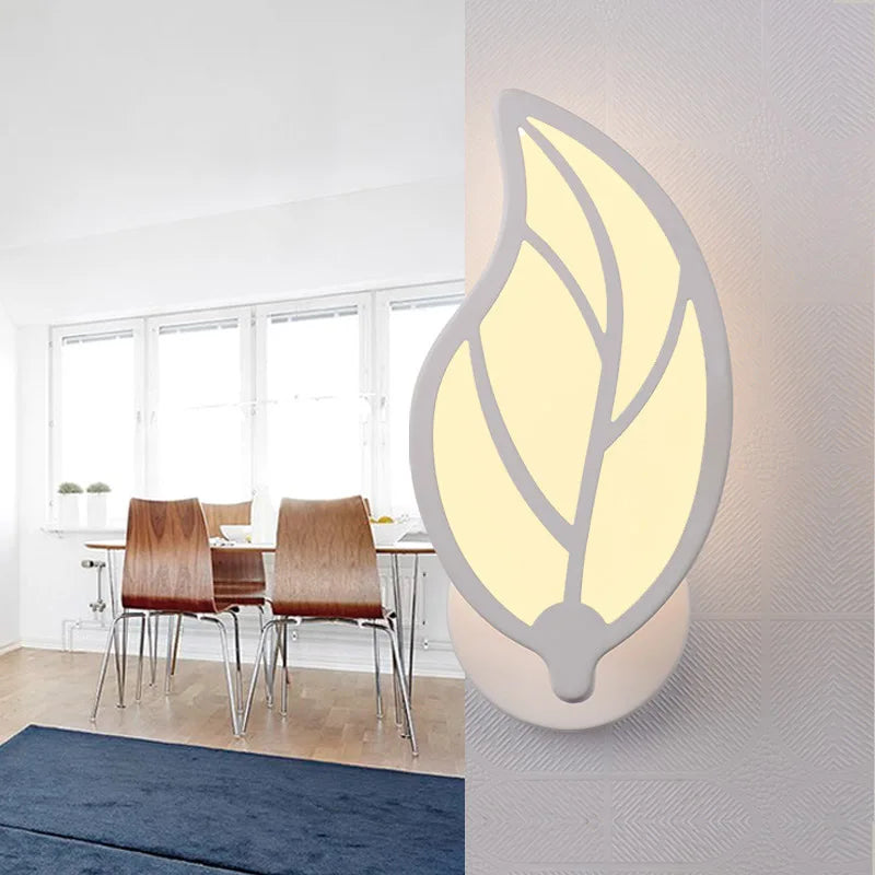 Applique murale LED nordique moderne en forme de feuille