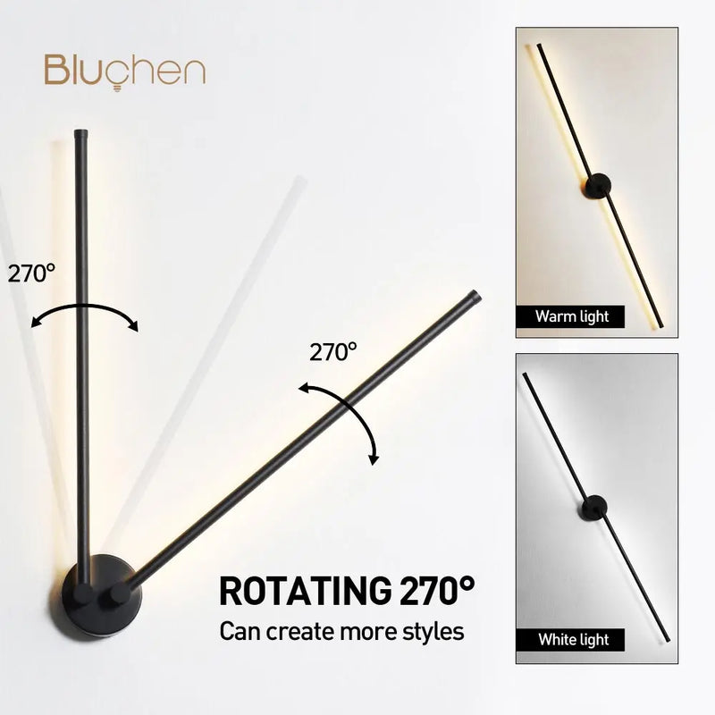 applique murale led moderne rotative pour arrière-plan de canapé