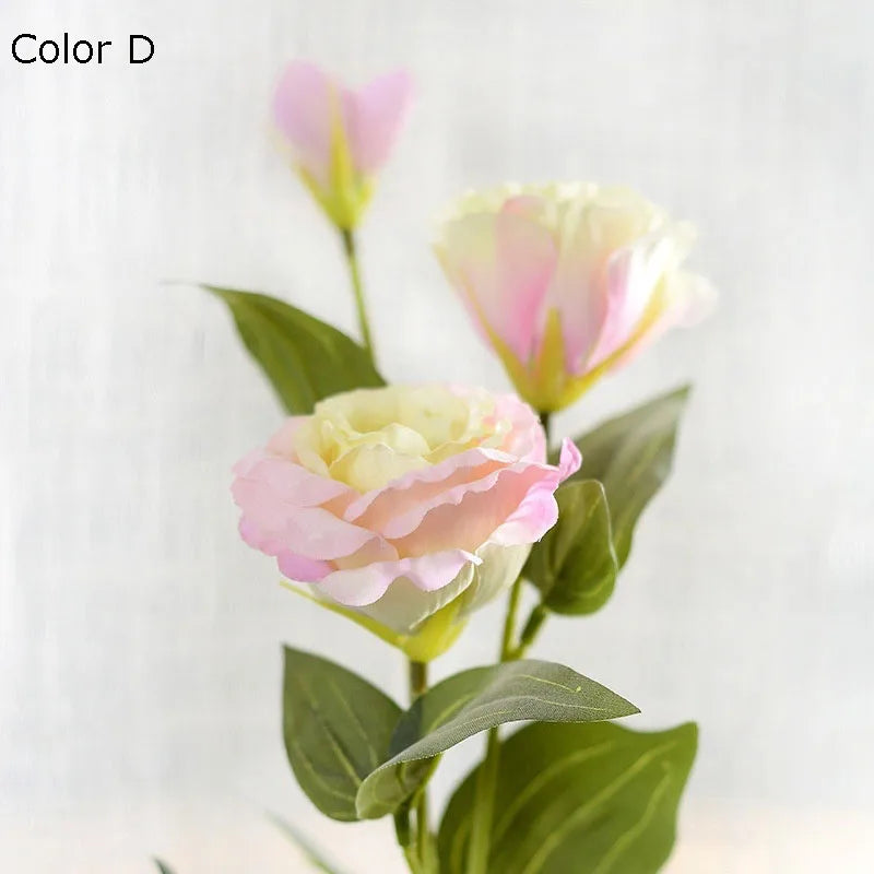 fleurs artificielles en gros décoration mariage eustoma soie 3 branches - vue 10 sur 11