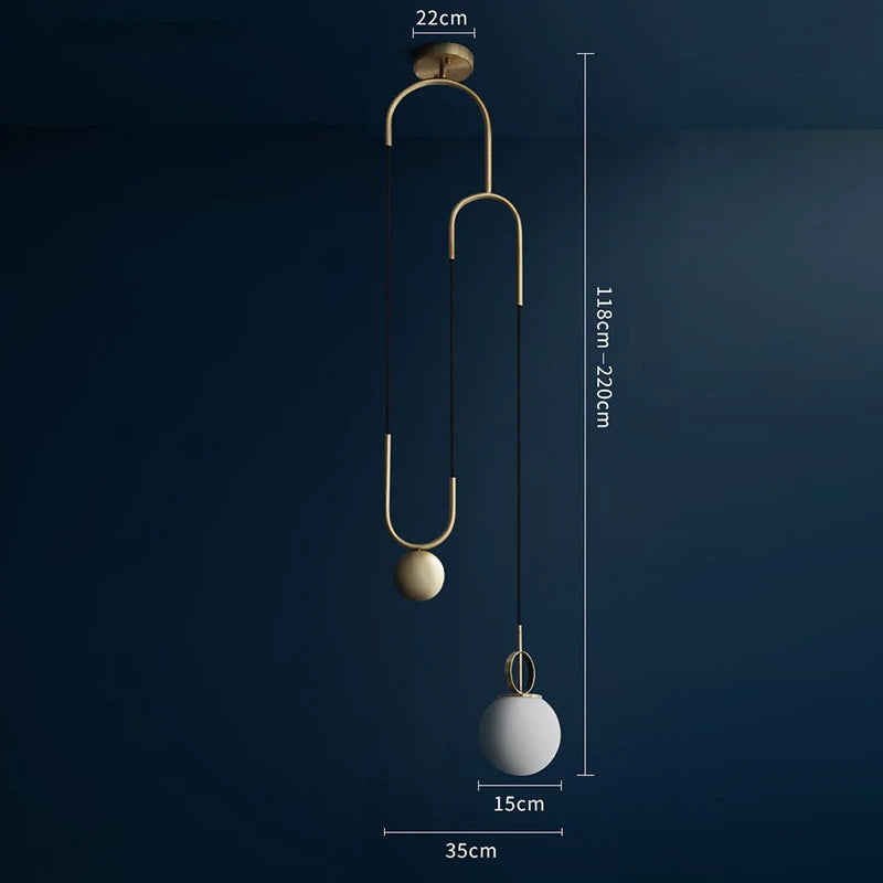 suspension moderne en verre design créatif ajustable pour divers espaces - vue 6 sur 7