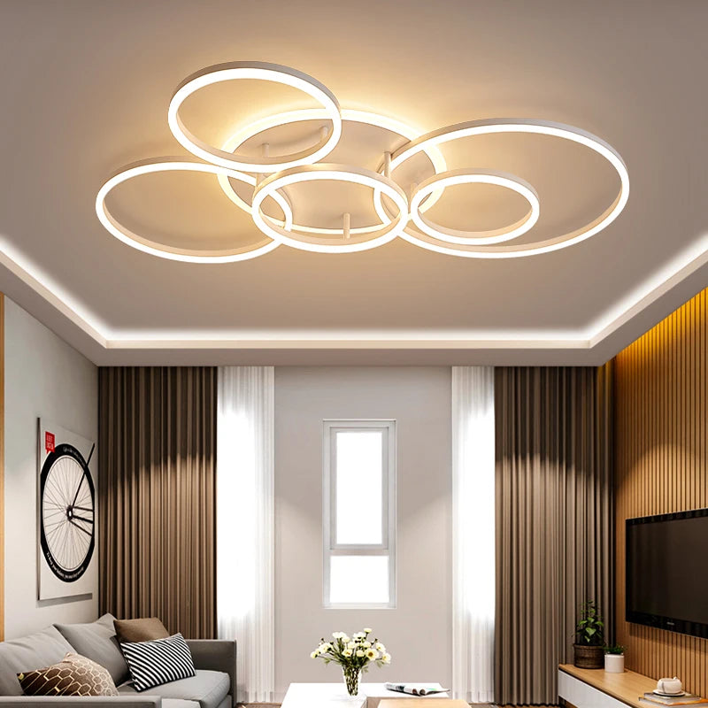 lustre éclairage variable noir moderne salon foyer