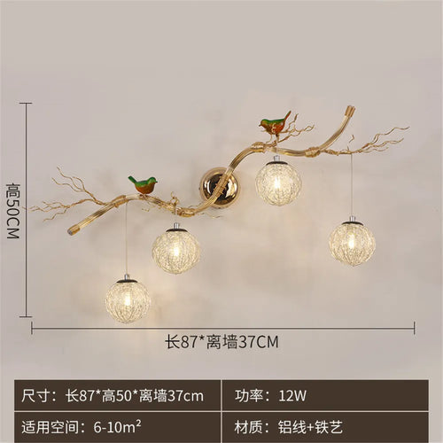 applique murale nordique en aluminium nid d'oiseau led romantique - vue 11 sur 11
