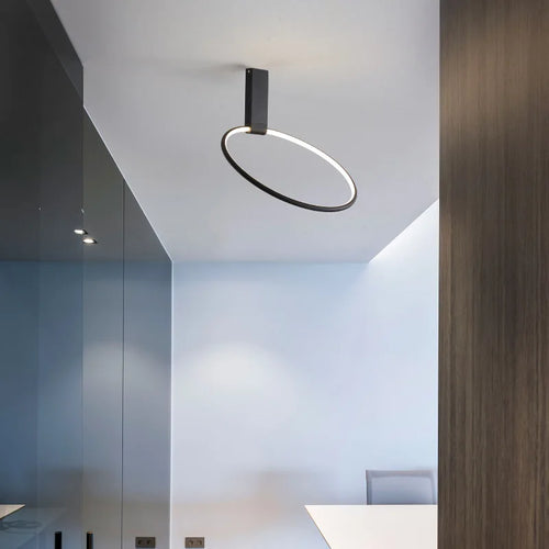 plafonnier rond led design scandinave en métal et aluminium décoratif