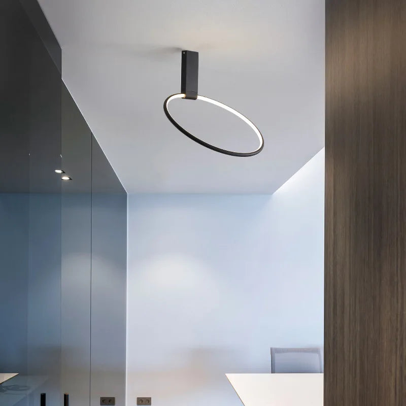 plafonnier rond led design scandinave en métal et aluminium décoratif - vue 3 sur 15