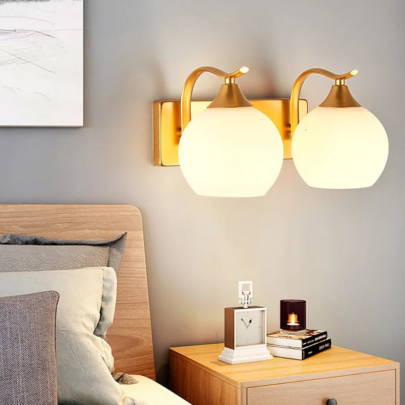 appliques murales led dorées nordiques modernes simples - vue 4 sur 8