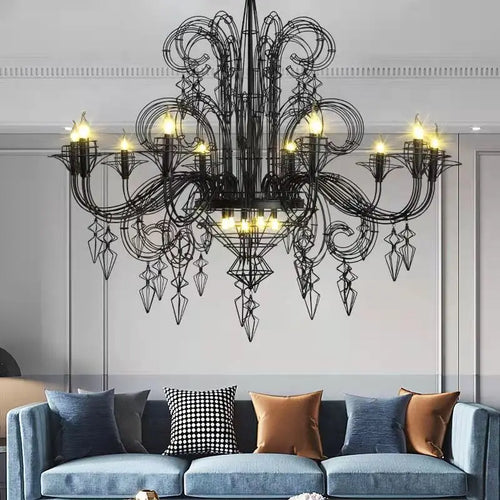 suspension en alliage post-moderne baroque design lumineux - vue 7 sur 6