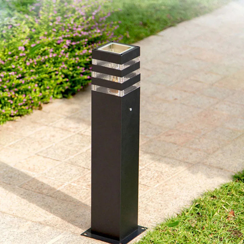 lampe extérieure carrée en aluminium led moderne pour jardin et parc - vue 4 sur 8