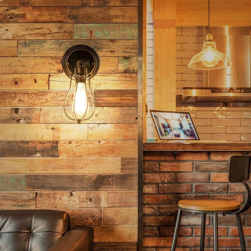applique murale industrielle vintage avec abat-jour réglable et led