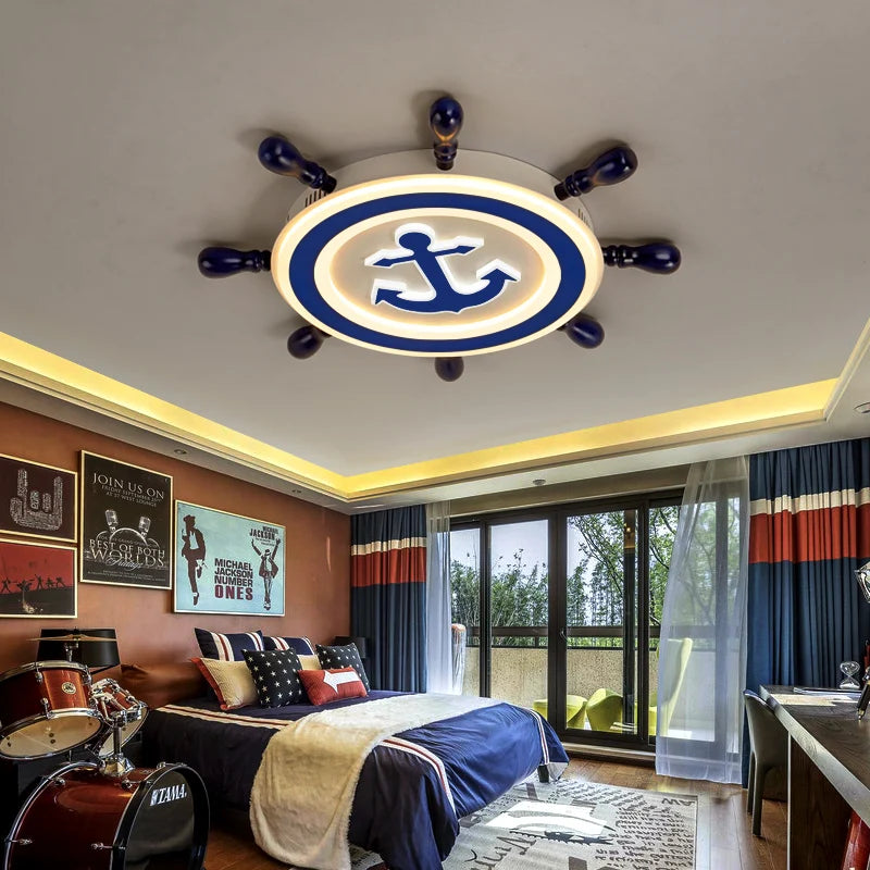 plafonnier moderne design pirate bateau éclairage décoratif LED - vue 6 sur 9