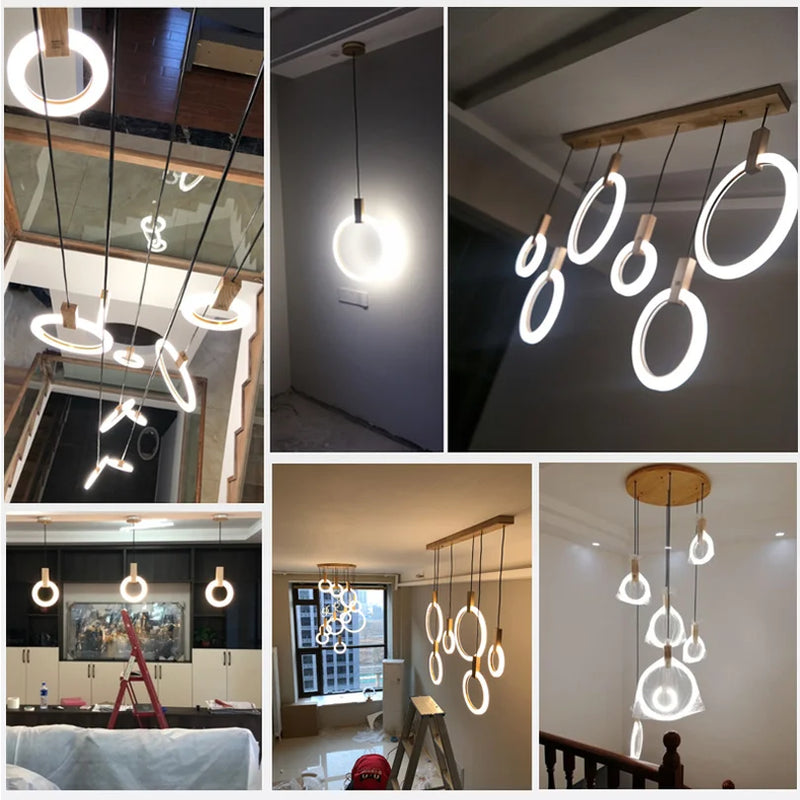 lustre led suspendu style loft pour escalier