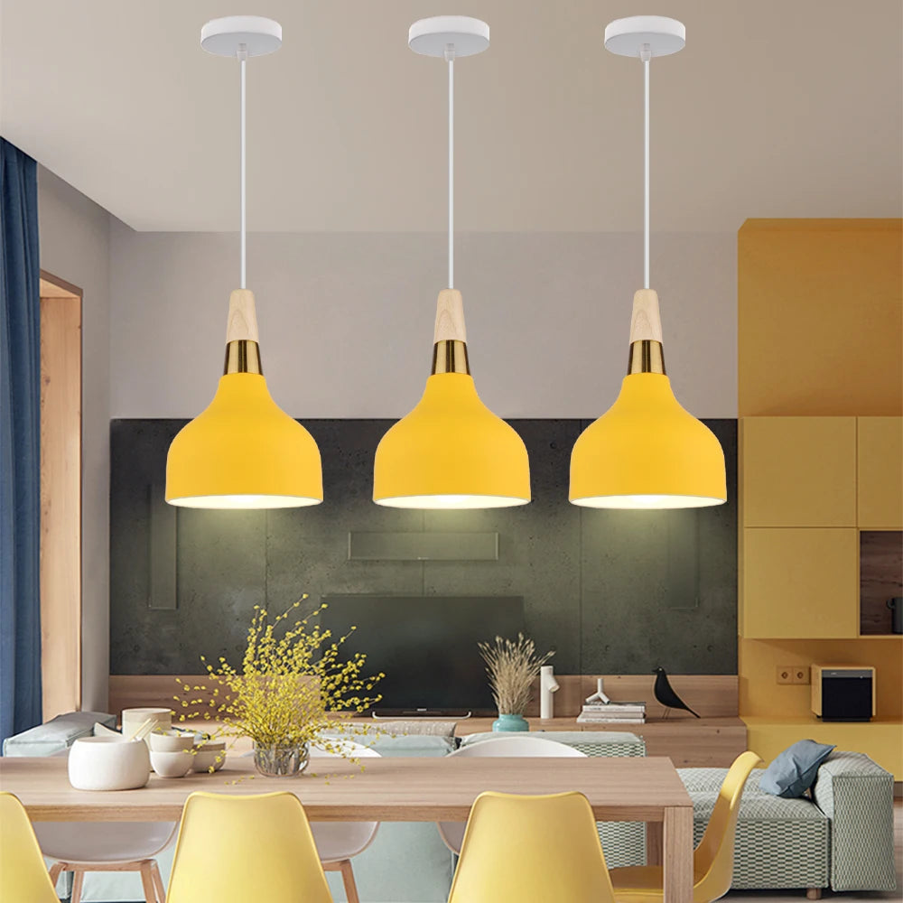 luminaire suspendu led moderne nordique en aluminium rétro - vue 6 sur 16