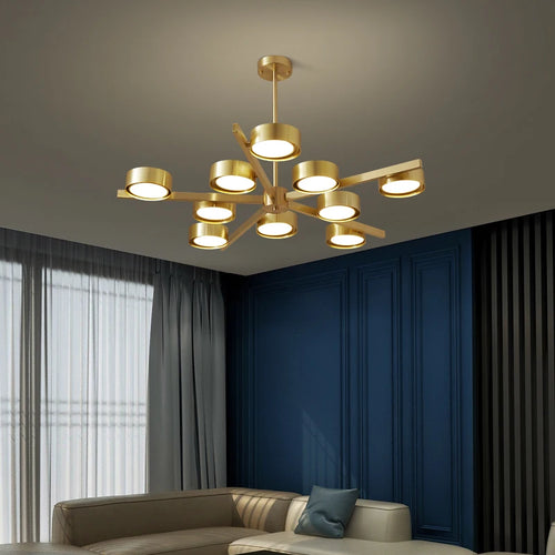 lustre nordique en cuivre design créatif pour éclairage doux - vue 3 sur 8