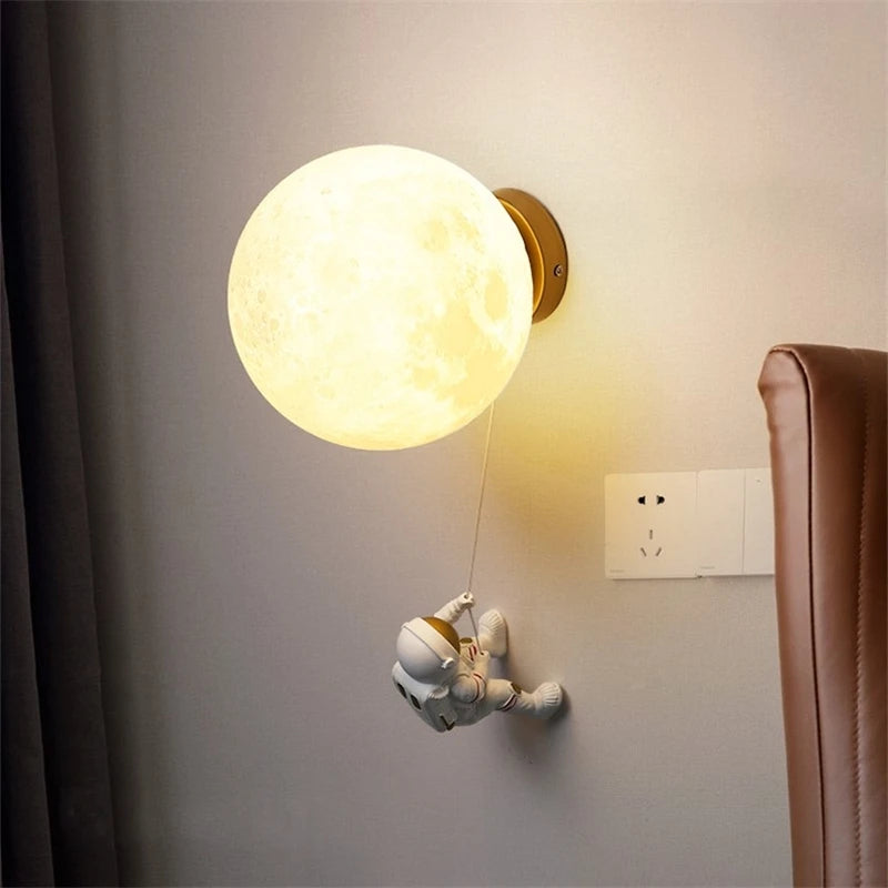 applique murale astronaute moderne pour chevet d'enfant décoration étoile lune