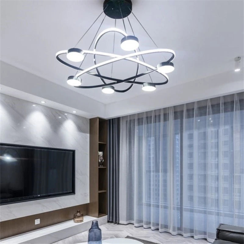 suspension led post-modernes en acrylique design nordique - vue 4 sur 8