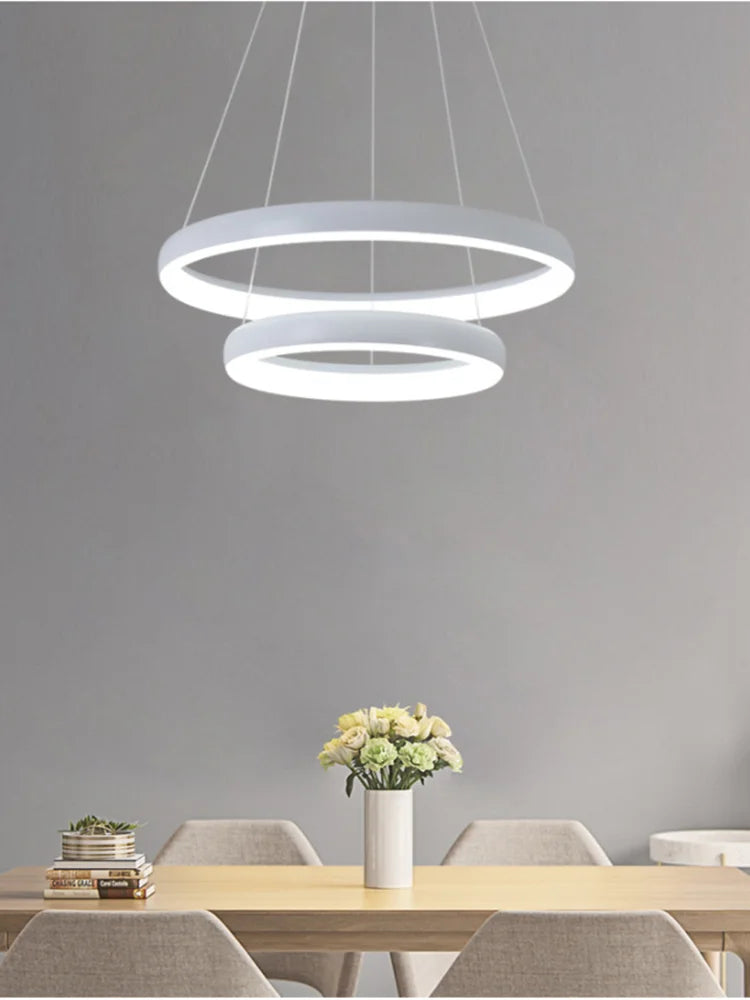 Lustre de salon circulaire moderne minimaliste - vue 6 sur 8