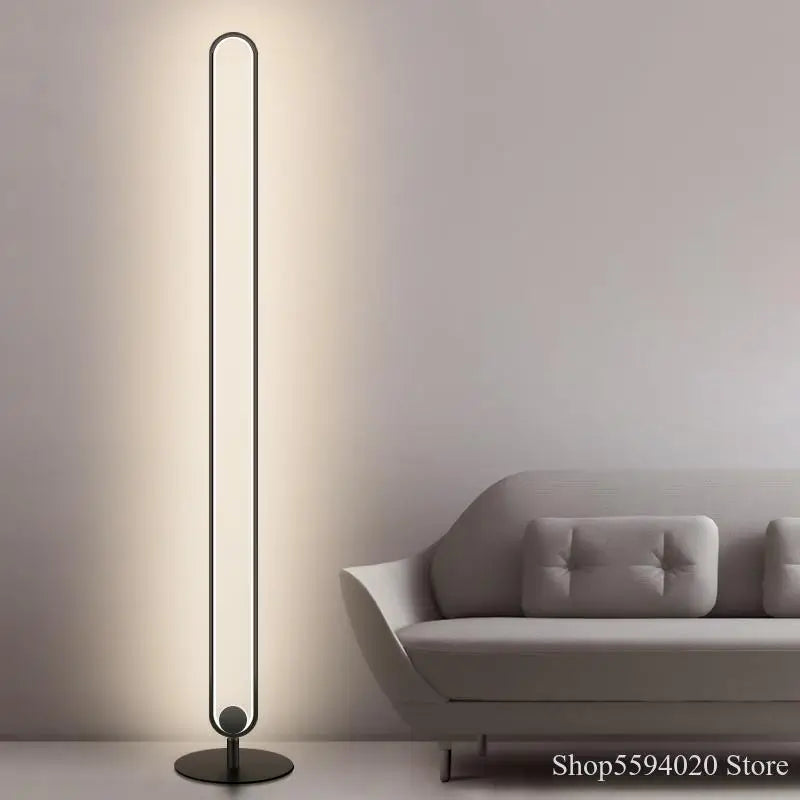 lampadaire led vertical moderne avec abat-jour acrylique circulaire