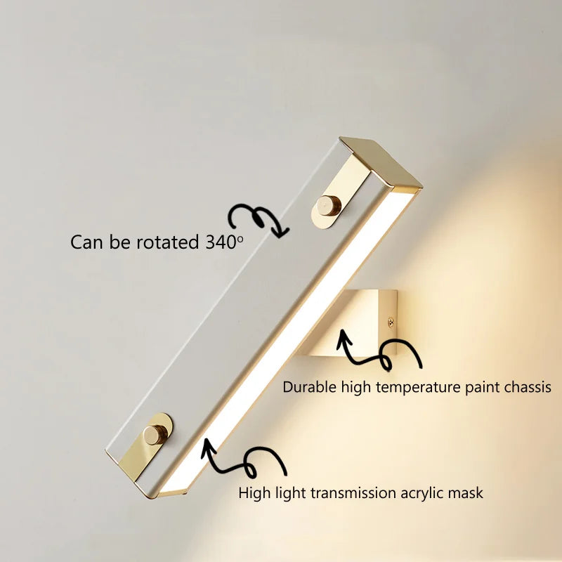 applique murale nordique led réglable pour salon moderne